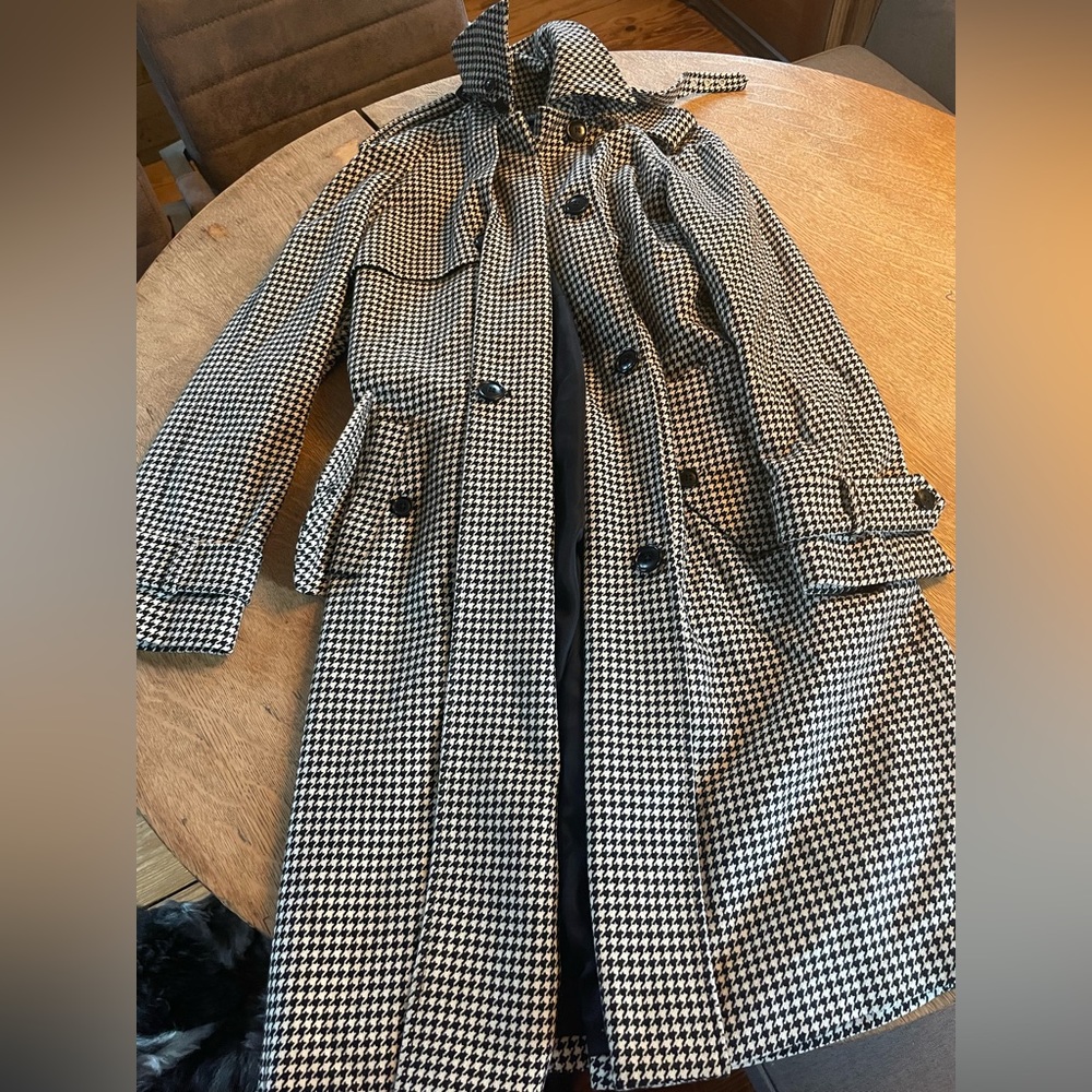 Ralph Lauren hounds tooth winter trench